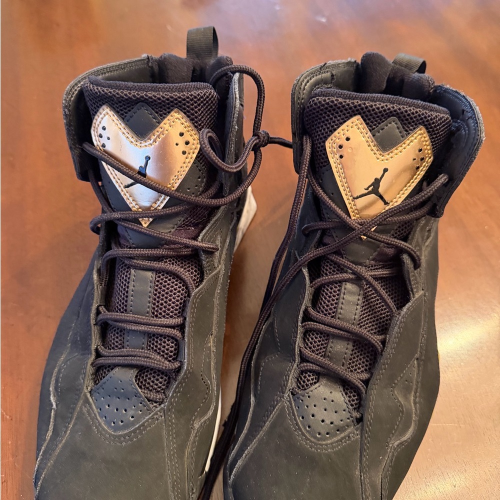 Jordan Men's Black High-Top Sneakers with Tan Accent